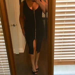 Sexy black midi bodycon